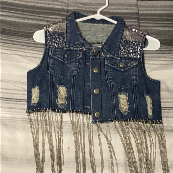 Jackets & Blazers - Blue denim cropped vest